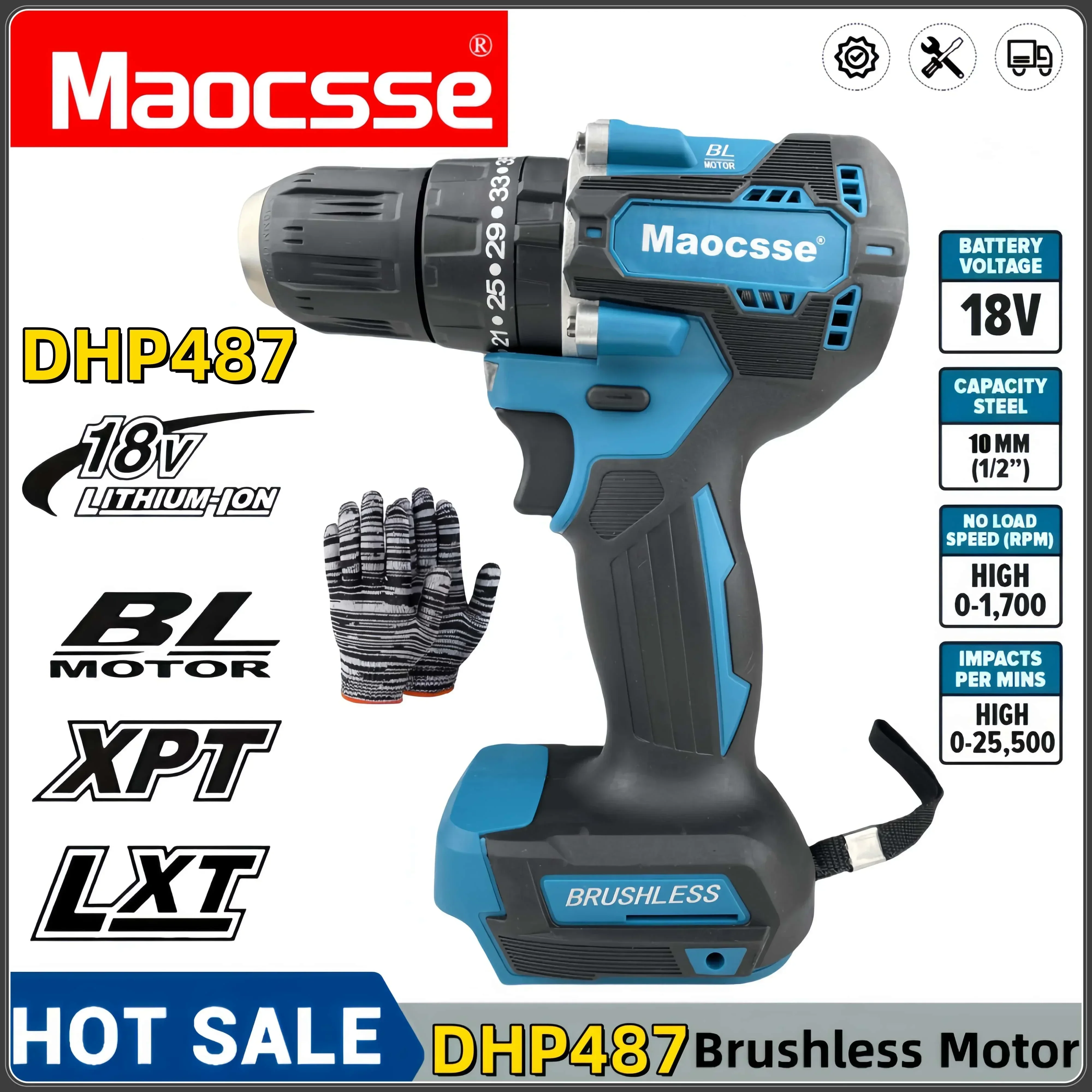 

Makita DDF487 18 В отвертка бесщеточная электрическая дрель ударная дрель украшения команда электроинструменты для Makita 18 В батарея