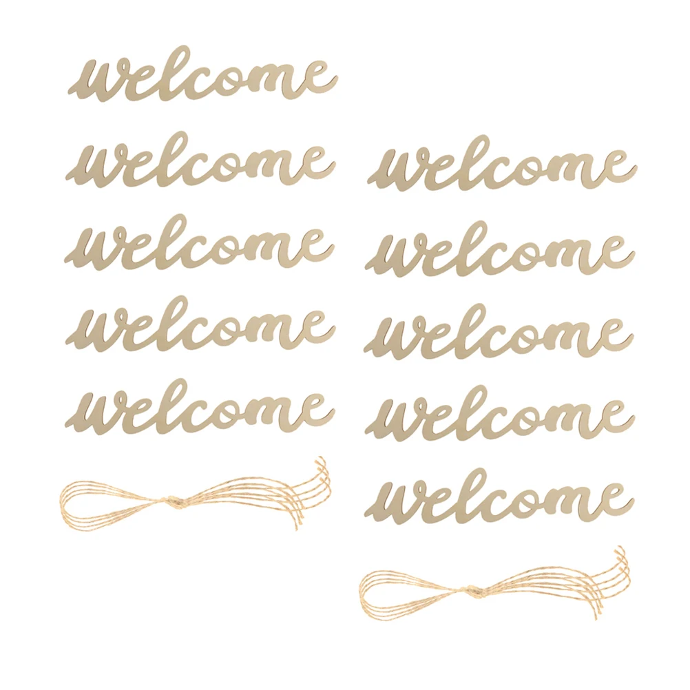 

10 Pcs Creative Letters List Rustic Door Signs Home Farmhouse Welcome Hanging Plaque Wood Wall Sign Stylish Home