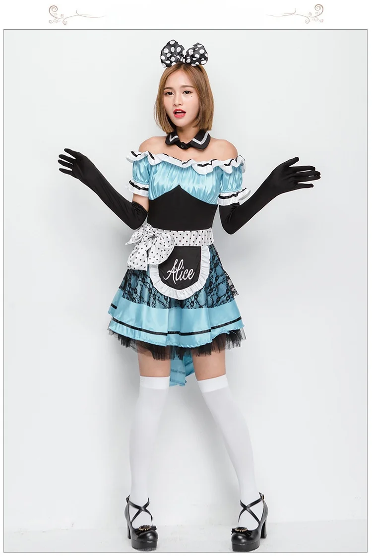 Princ Maid orm الأزرق الدكتور loween تأثيري أداء زي فيلم الجنية T مستوحاة السيدات Faionable الزي