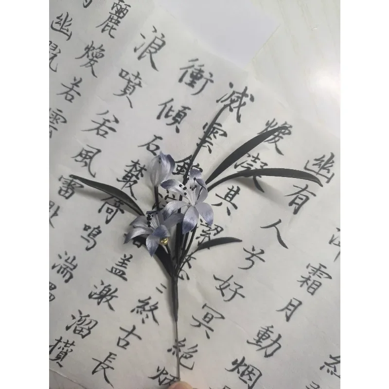Design Pink Orchid Edelweiss Wrapped Hairpin Brooch, National Style Hanfu Cheongsam New Chinese Hairpin