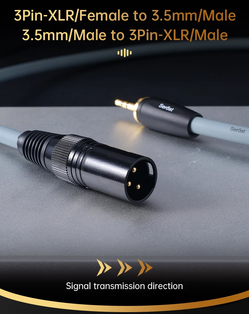 Serost Star HiFi Audio sauerstofffreies Kupfer OFC 3,5mm AUX zu XLR Balance-Adapter-Verbindungskabel für Mikrofon, Verstärker, Lautsprecher – Detail 2