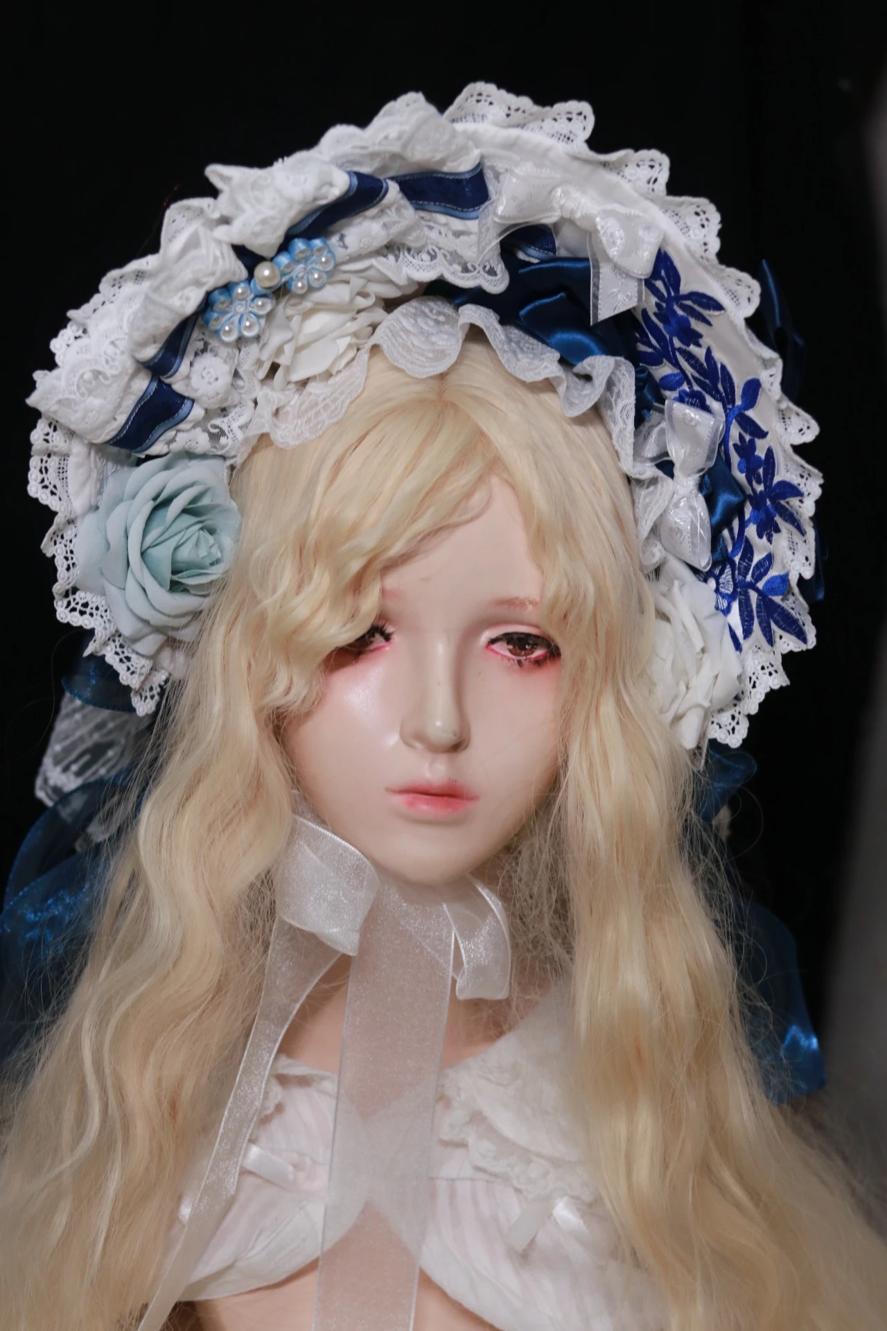 手作り青と白の磁器-bnt-ウェディングヘッドウェアオリジナルデザイン新-2023-耳掛け犬ロリータアクセサリードリームペアガーデン