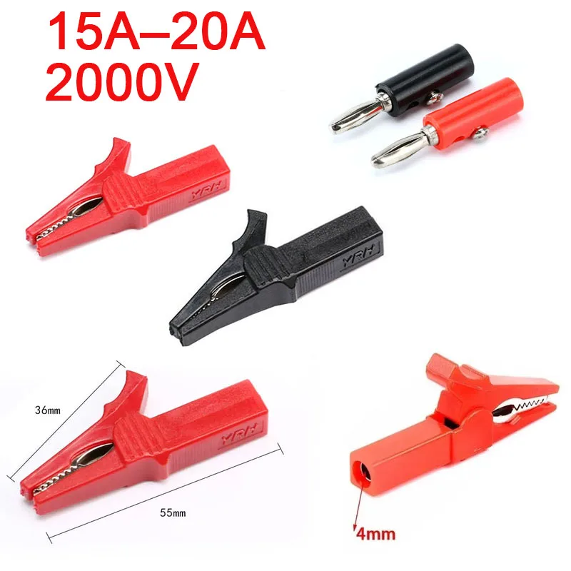 55mm Alligator Clip Banana Plug Test Probes With 4mm Banana Plug Cable Clips For Multimeter Measure Tool Accessories