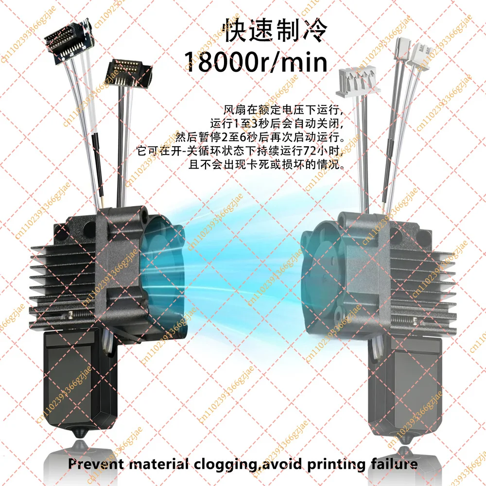 LF_Heater Thermistor Fan Kit Hardened Steel Nozzle All-Metal Hotend for P1S X1C, Replacement Parts