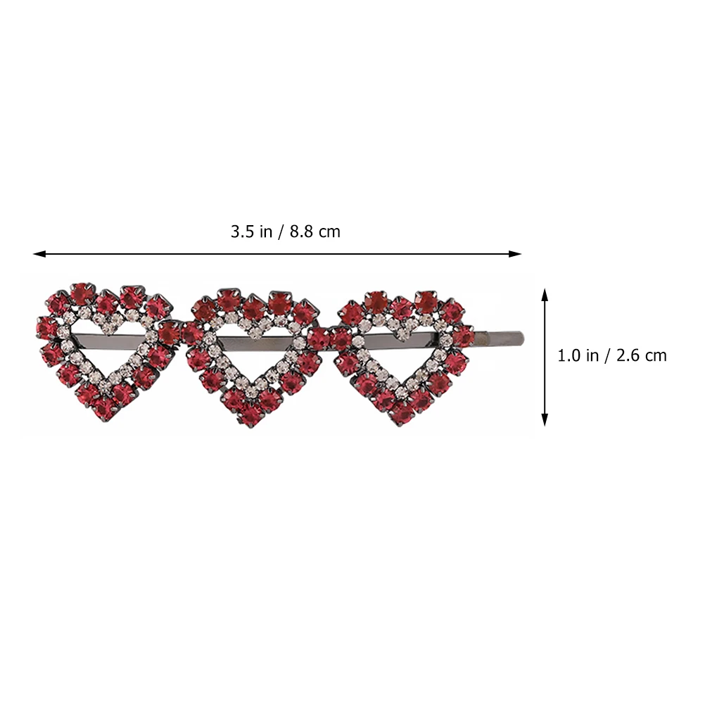 

Rhinestone Heart Hairpin Fashion Clamp Alloy Side Clip Women Girl Headwear Elegant Hairstyles T Shirt Dress Special Occasions
