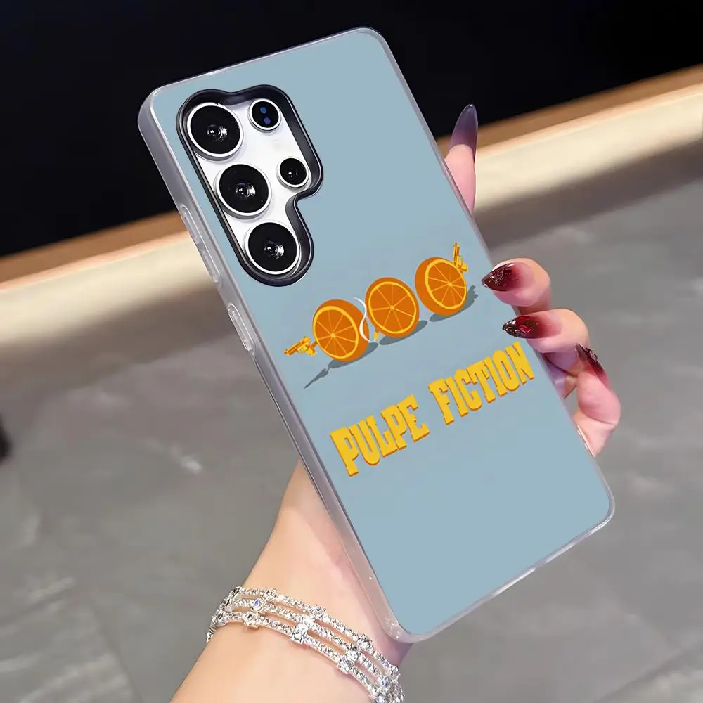 M-Movie P-Pulp Fiction Phone Case For Samsung S26 S25 Plus S24 Plus S22 Ultra S23 FE S21 Plus S21 Ultra Jelly Cover