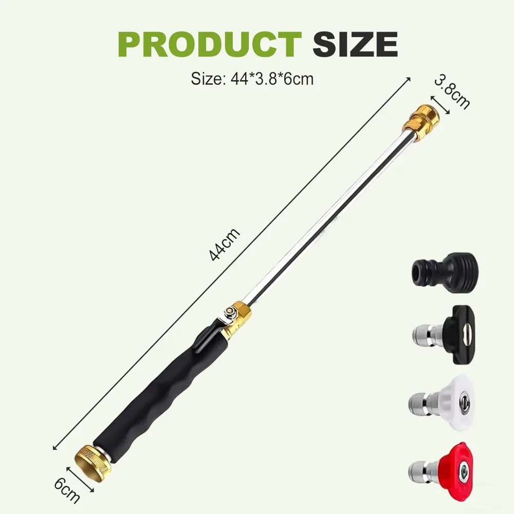 Jet Nozzle for High Pressure Hose, Jet Nozzle Power Washer for Garden Hose, with 3 High-Pressure Nozzles, Garden Outdoor Cleanin