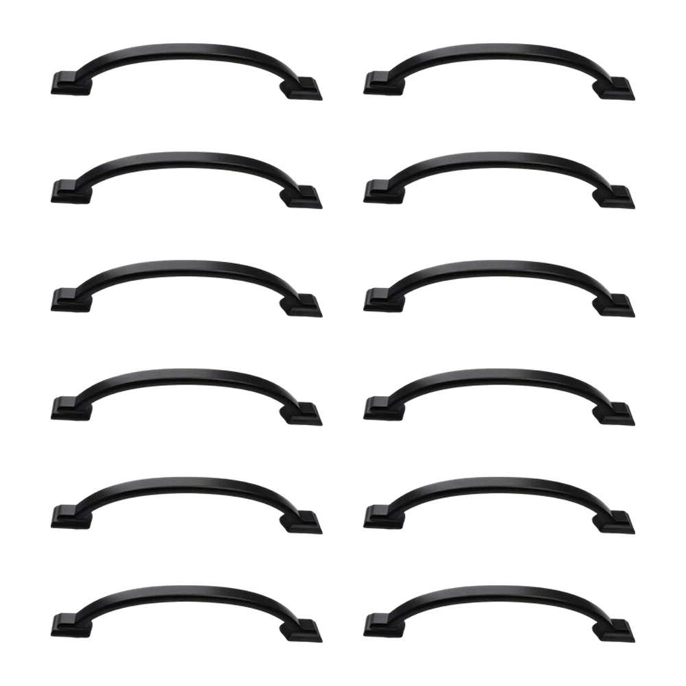 Matte Black Cabinet Pulls 5 Inch 128mm Aluminum Alloy Ergonomic Shape for Kitchen Cabinets Bathroom Vanities Furniture