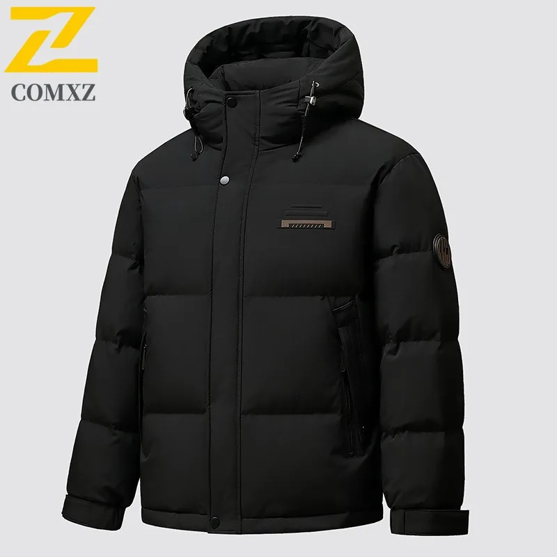 COMXZ Cold-Resistant Down Jacket 2025 Fashionable Lightweight Skiing Puffer Jacket Travel Windproof Loose Luxury Men's Clothing