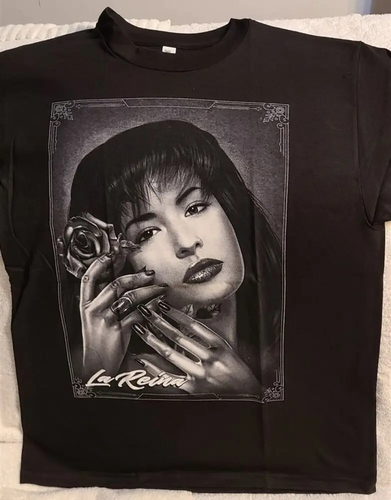 SELENA MEXICAN SINGER LA REINA MEXICO MUSIC ROSE FLOWER T-SHIRT