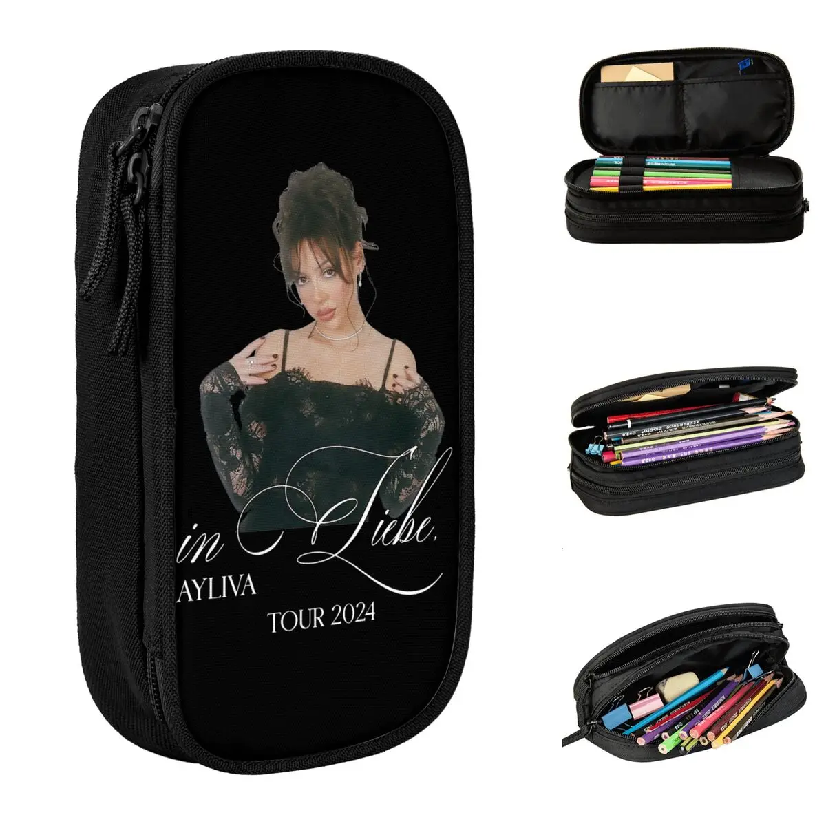 Ayliva In Liebe Tour 2024 Concert Pencil Cases Cute Pen Bag for Student Big Capacity School Supplies Gift Pencilcases