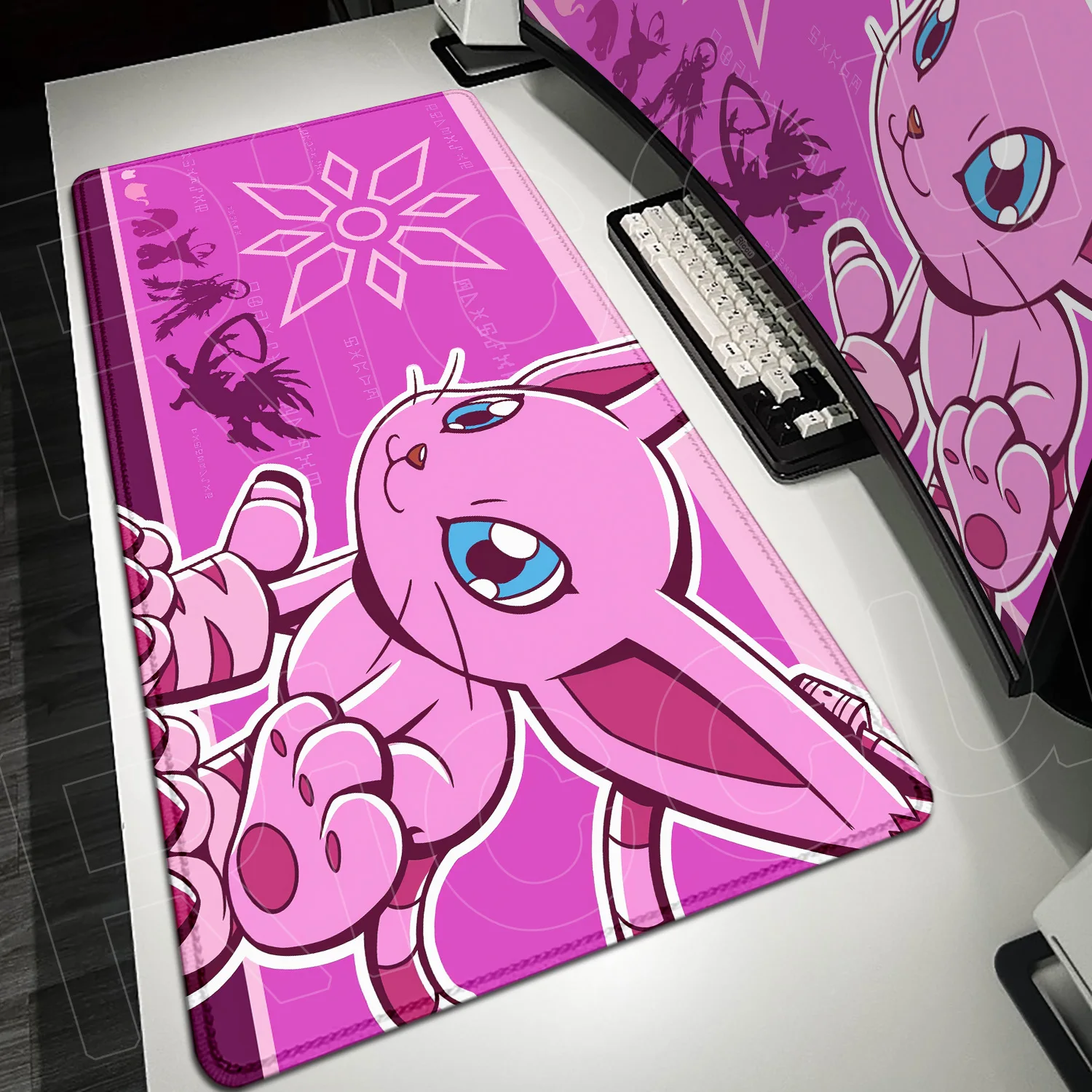 

HD Printing Tailmon Durable Mousepad Large Computer Lock Edge Keyboard Pad XXL Anime D-Digimon Gaming Office Deskmat Accessories