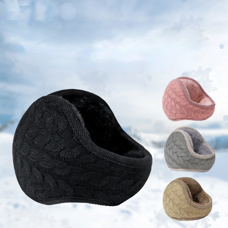 

Hot In Winter Foldable Back Worn Knitted Twisted Eight Son Earmuffs Warm and Fashionable Earmuffs In Autumn and Winter Dropship