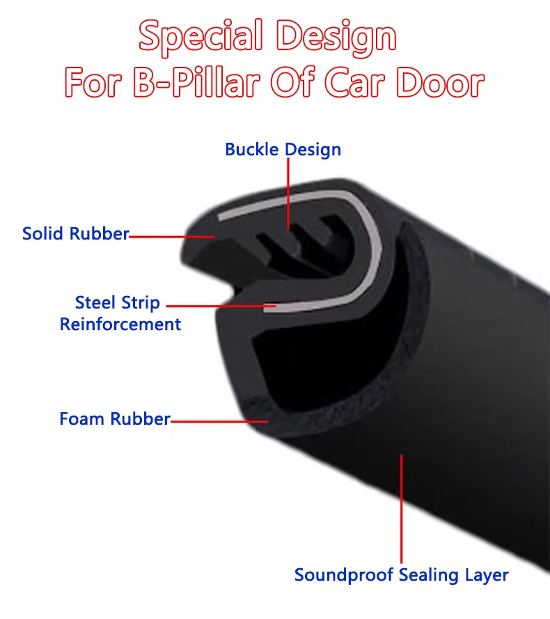 Auto Tür Dichtung Streifen Gummi B Säule Anti-Lärm Staubdicht Für Toyota RAV4 Camry Corolla Harrier Venza Kreuz Frontlander CHR IZOA – Detail 3