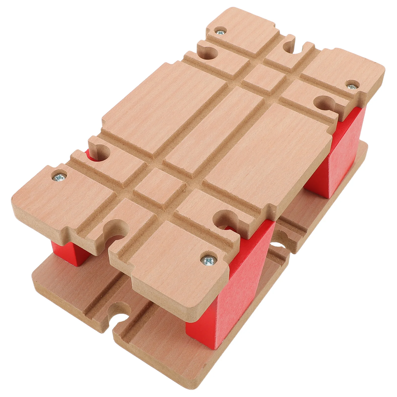 

1pcs Wooden Train Track Expansion: Double Layer Switch Connector For Kids Railway Table Games Compatible With Wood Train Sets