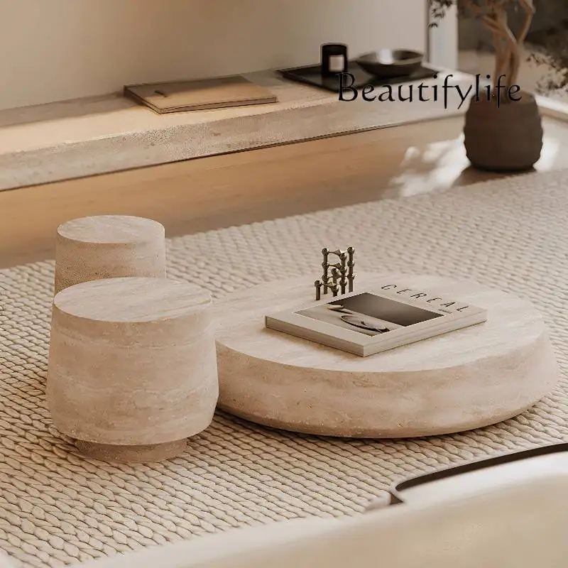 

Solid Wood Design Coffee Table Decoration Round White Modern Coffee Table Living Room Minimalist Mesa De Centro Sala Furniture