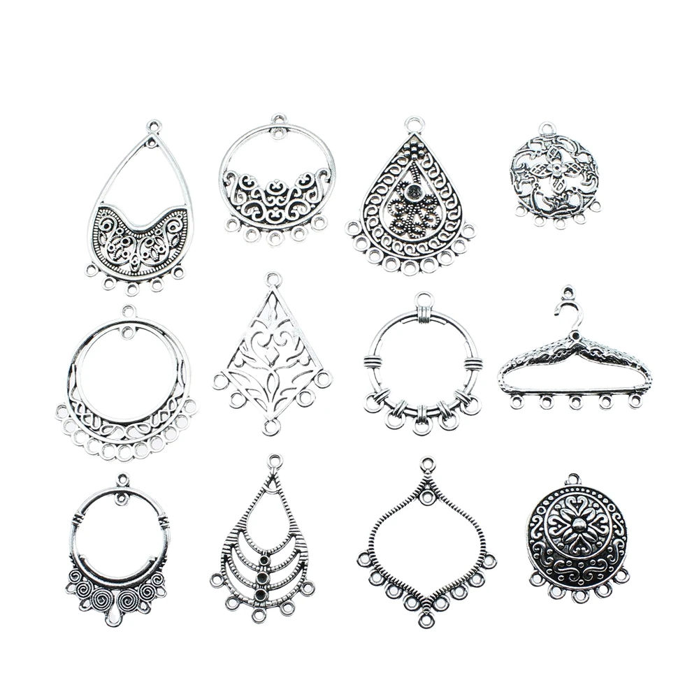 10 sztuk / partia kolczyk złącze Charms antyczne srebro kolor kolczyk Charms złącze do tworzenia biżuterii