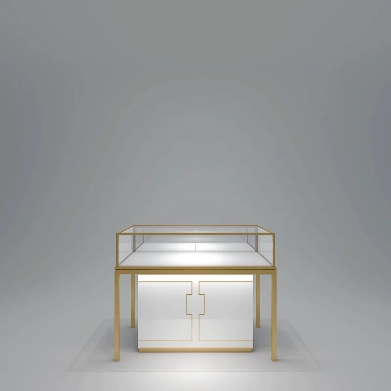 custom.Hot Sale Custom Full Model Spotlight Uprigh Rectangular Marketing Showcase Set Designs Counter Jewelry Displa