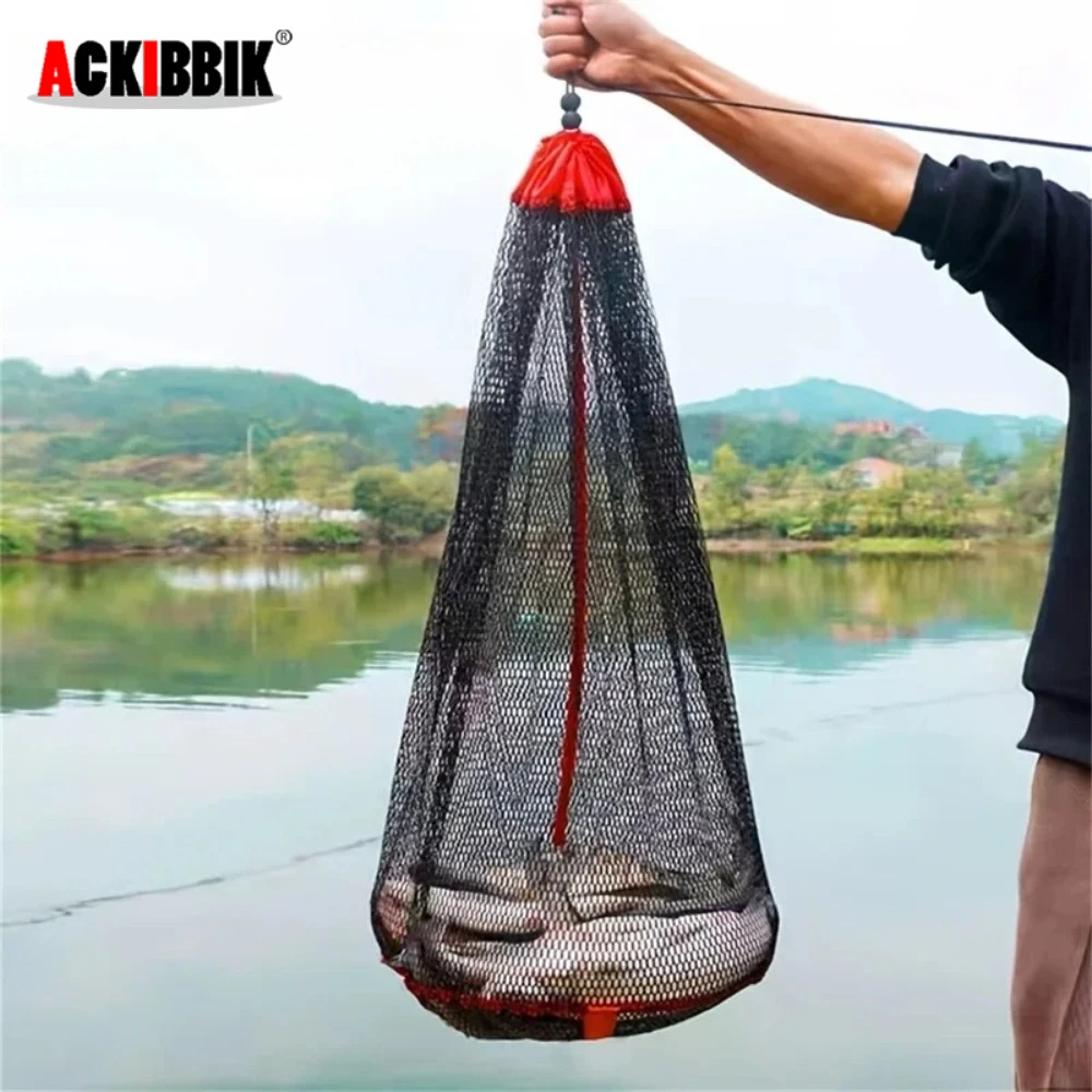 

1 шт., складная рыболовная сеть, сумка для рыболовной сетки, 0,8 м/1 м, складная сеть для живой рыбы, ловушки, рыболовные снасти, инструмент, утолщенные маленькие сетки