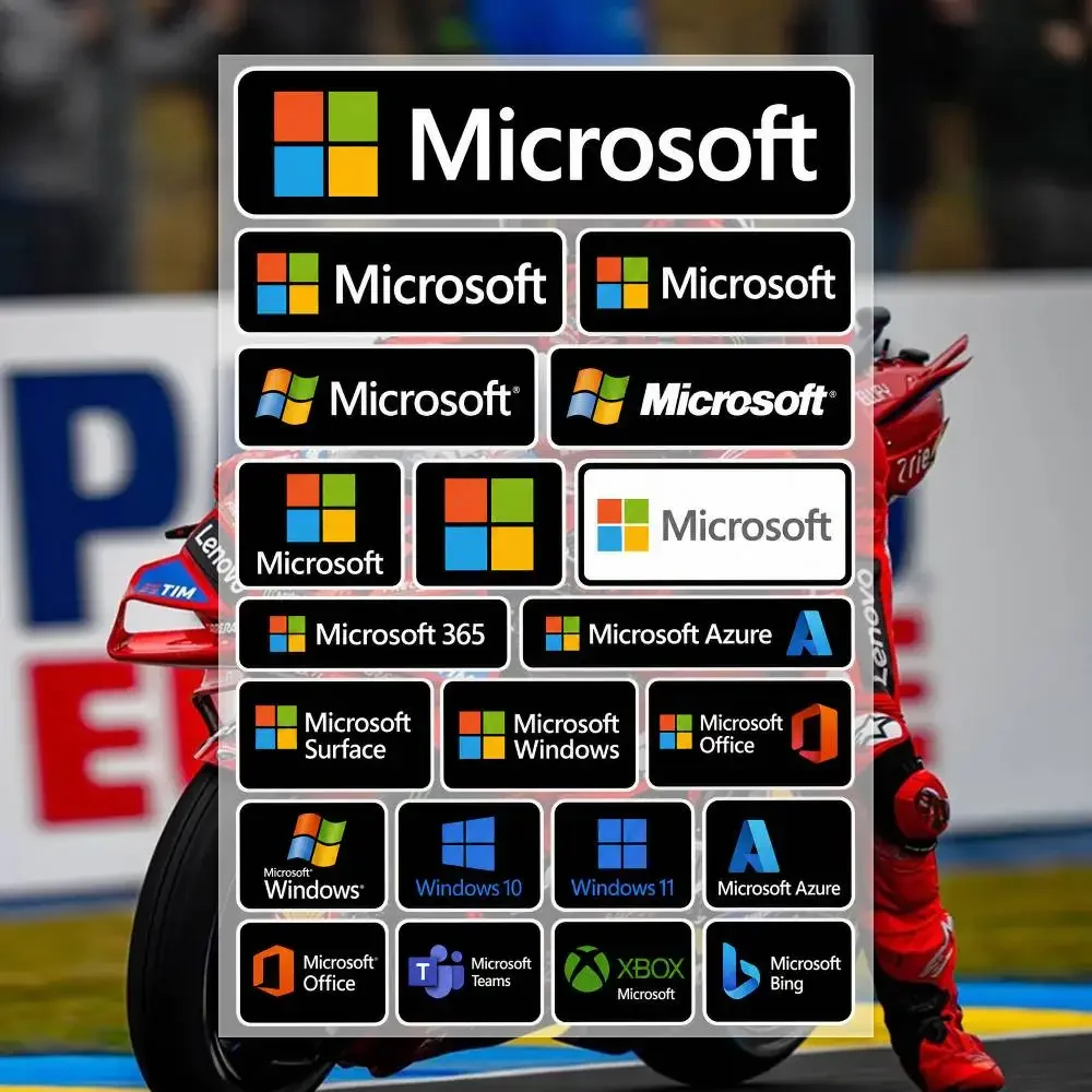 M-Microsoft  Decal Set High Quality Printed and Cut Stickers Motorcycle Sticker