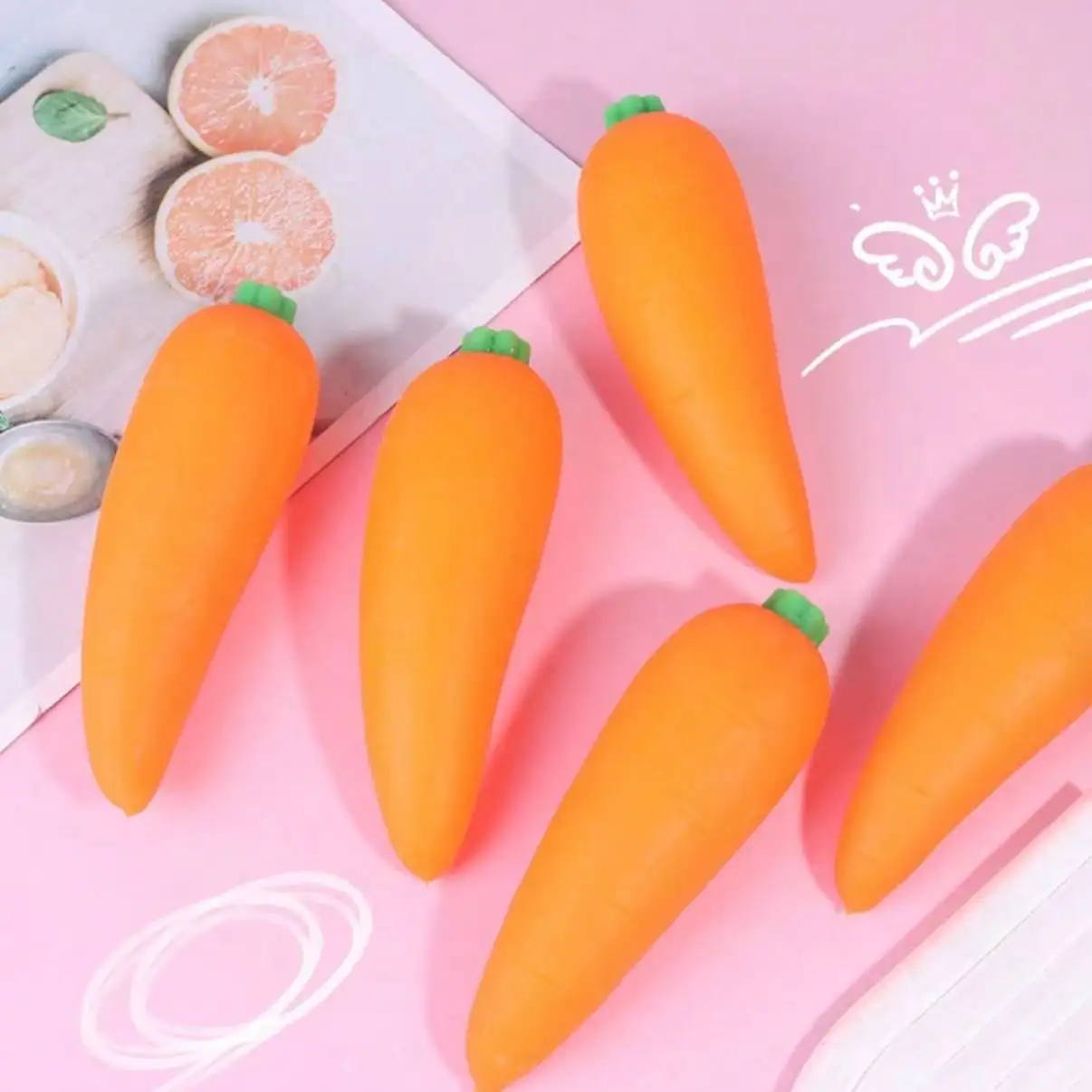 

1pc Creative Carrot Squeeze Stress Relief Toy, Realistic Vegetable Slow Rebound Squishy Stress Toy, Perfect Gift For Birthday, Christmas, Halloween, Collection