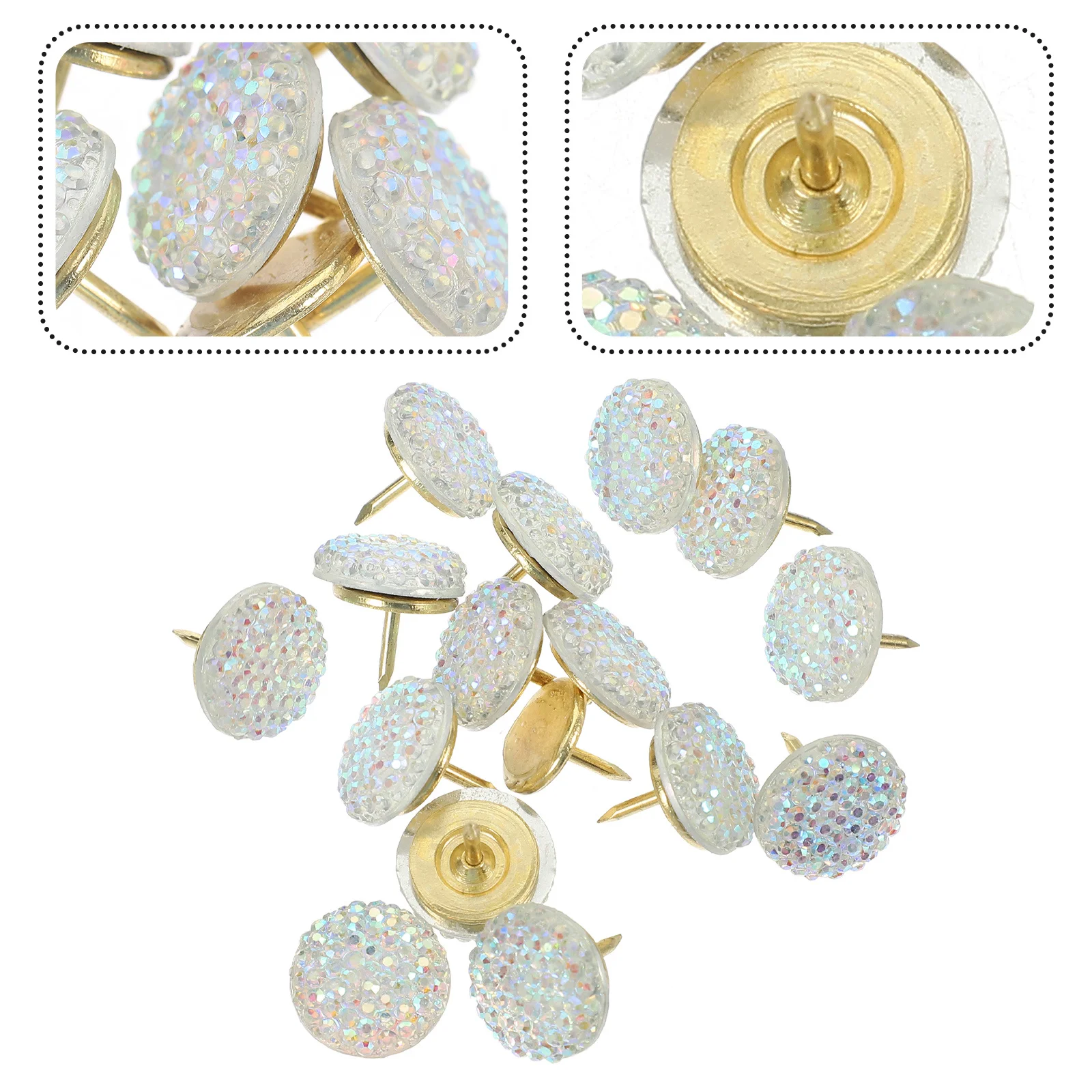 

15Pcs Thumb Tacks Exquisite Multi-Function Pushpins for Photo Wall Office School Compact Delicate Small Reusable Map Supplies