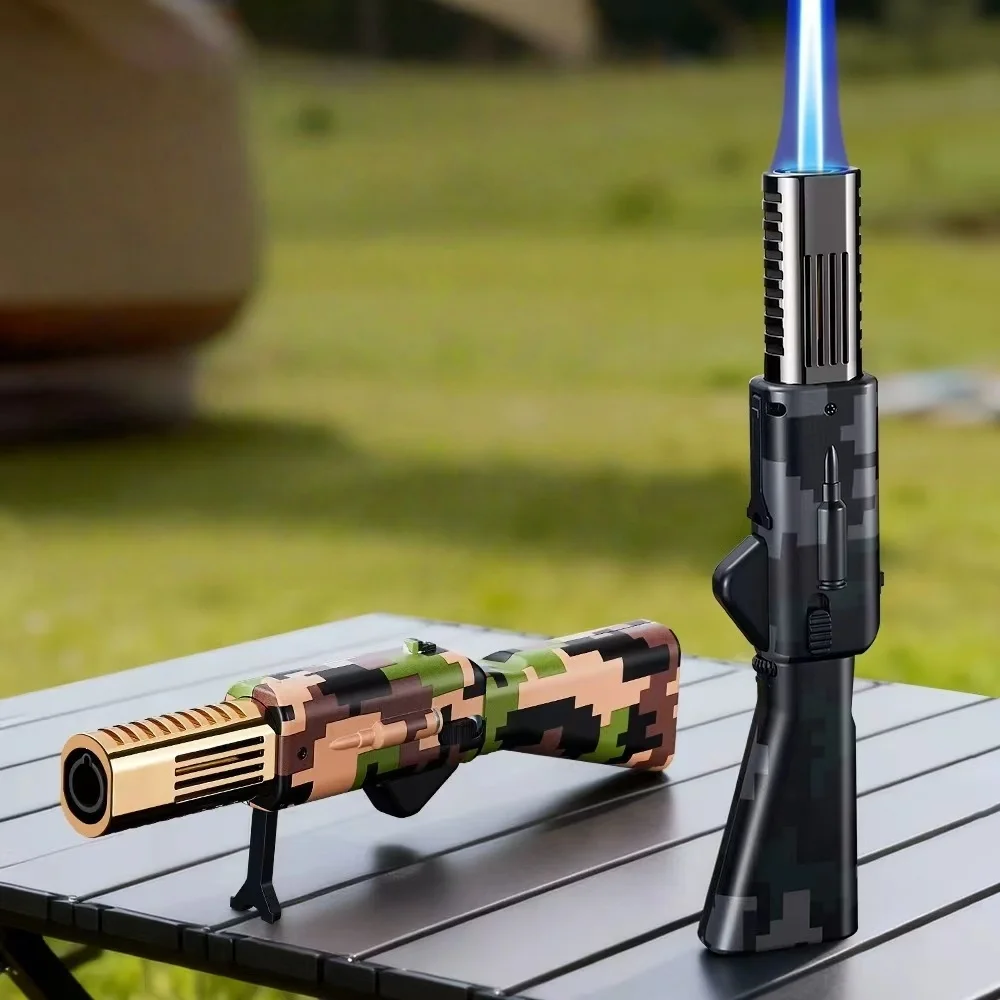 

Portable Foldable Stand Powerful Flame Spray Gun Lighter High Temperature Direct Charge 360 Angle Extended Handle Lighter