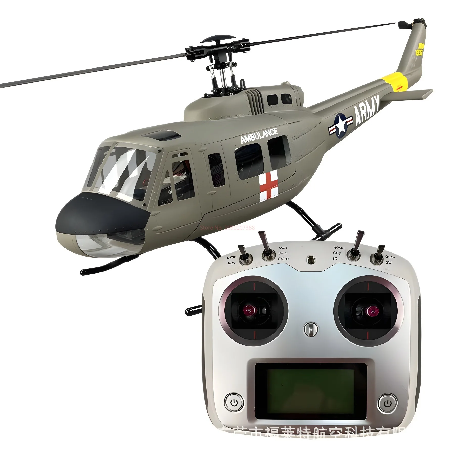 UH-1D Elicottero simulato Huey V3 V4 per aereo modello in fibra di vetro con telecomando a sei canali simulato a mosca