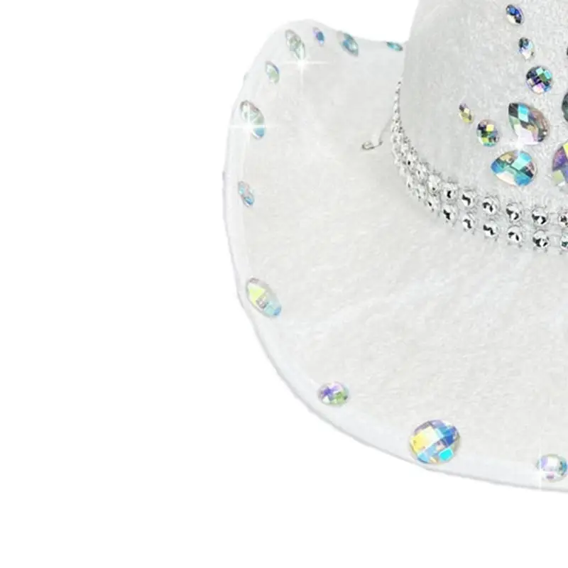 

39BD ковбойская шляпа с шипами и стразами, солнцезащитная шляпа с большими полями, солнцезащитная шляпа для ночного клуба,