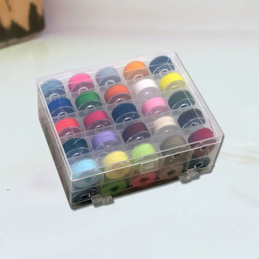 

Bobbin Thread Set 36 Colors Machine Thread Kit Grid Storage Box For Embroidery Supplies Sewing Machine Bobbin Spool