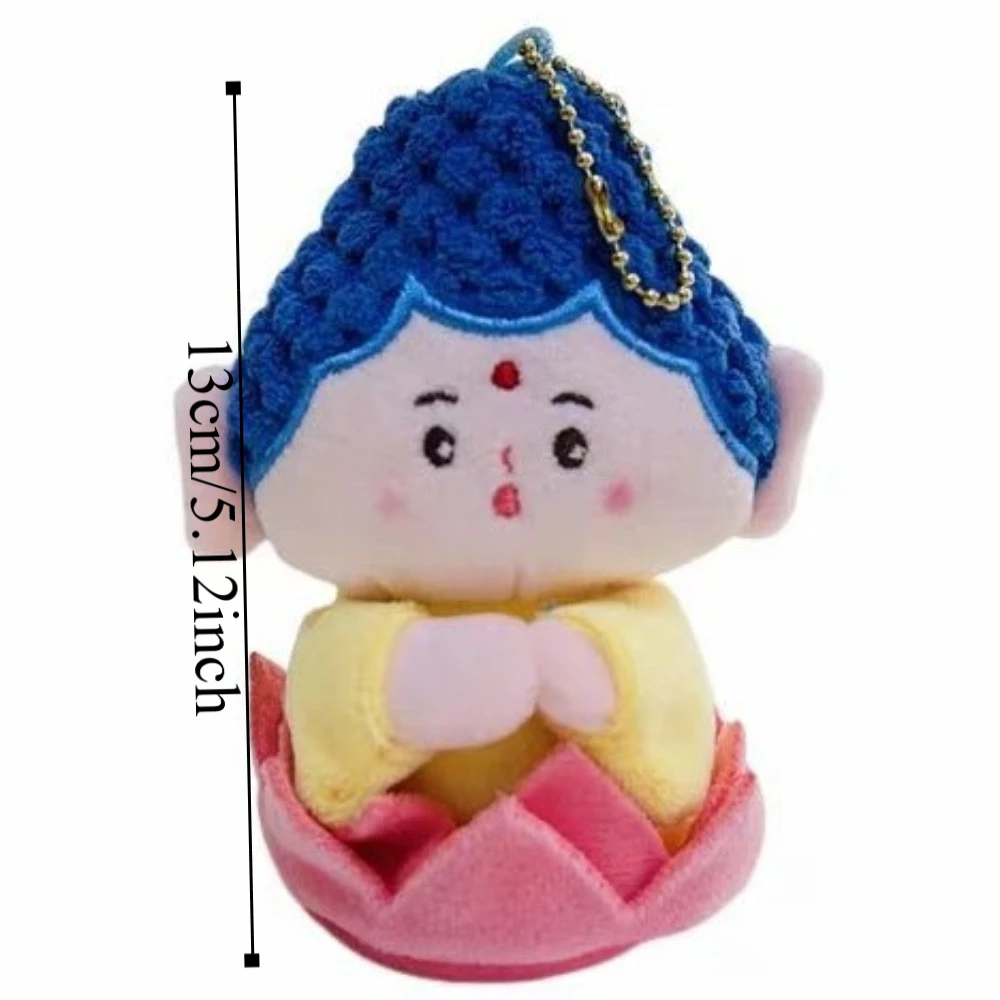 Joli pendentif en peluche de bouddha Shakyamuni, poupée en peluche de dessin animé, jouet créatif et doux, décor de sac à dos