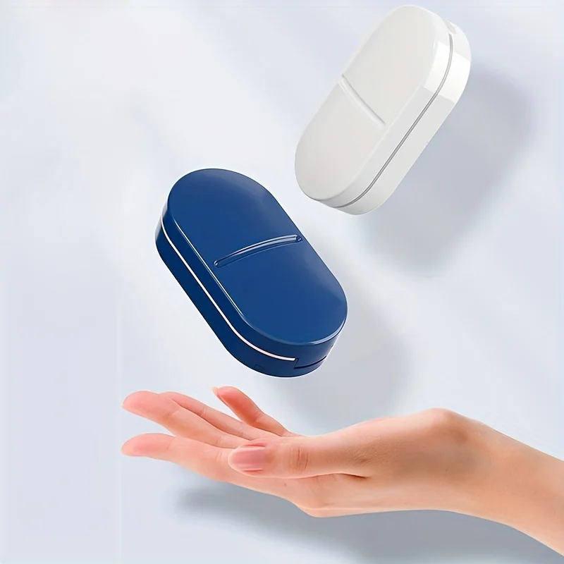 1pc Pill Cutter, For Cutting Small Or Large Pills In Half, Cuts Pills, Vitamins, Tablets, Stainless Steel Blade, Travel Sized