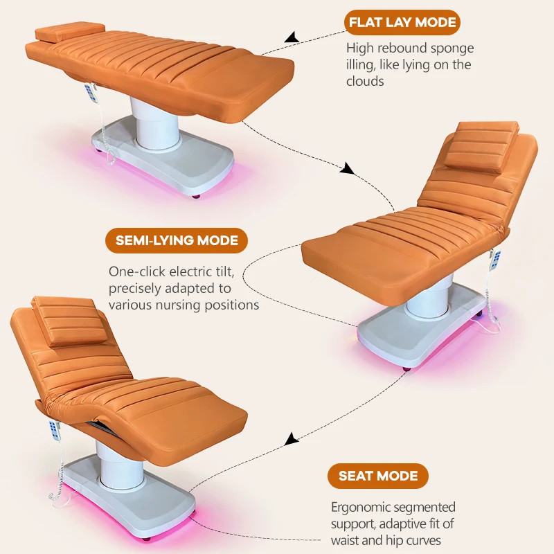 Keyunshi Electric Beauty Bed Adjustable Multifunctional Medical Aesthetic Massage Bed Salon-Specific Comfort Leather Beauty Chai