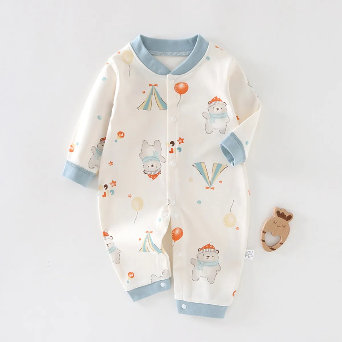 

Комбинезон с мультяшным принтом для новорожденных, милый комбинезон из чистого хлопка для маленьких мальчиков и девочек, одежда для детей 0-12 месяцев, теплое повседневное боди на весну и осень