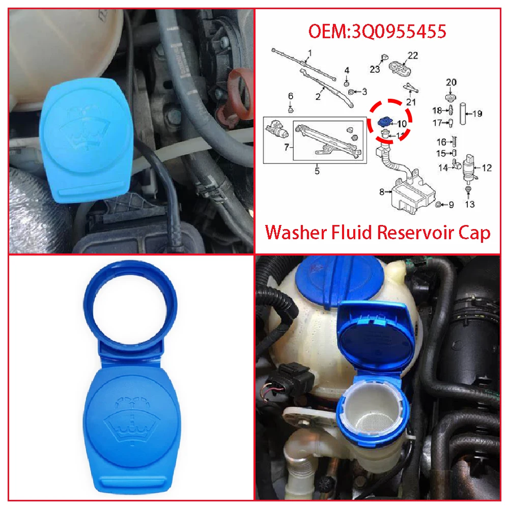 

3Q0955455 Auto Parts For Skoda Fabia 5J NJ Combi Karoq 1.0 1.2 TSI 1.4 TDI Car Front Windshield Wiper Washer Fluid Reservoir Cap