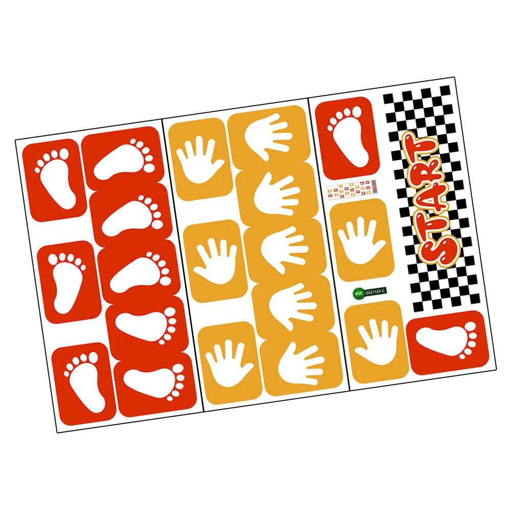 

3 Pcs Wall Stickers Self Adhesive Footprints Decorations Kids Floor Nursery Preschool Classroom Bus Subway Social Distance