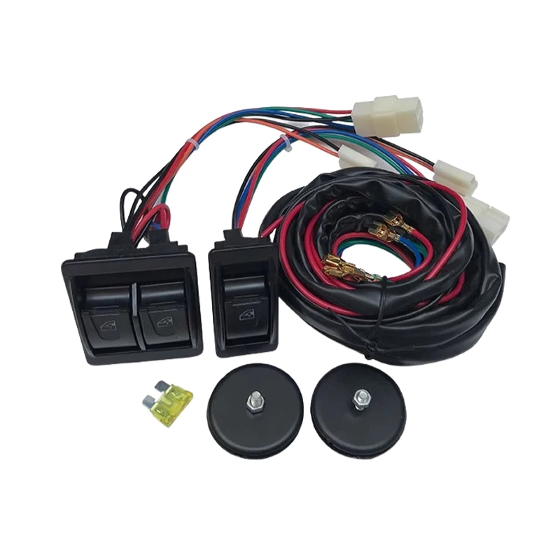 12V 24V General Motors Embedded Electric Windows Lifter Switch Kit Truck SUV Two-door Switch Harness Parts