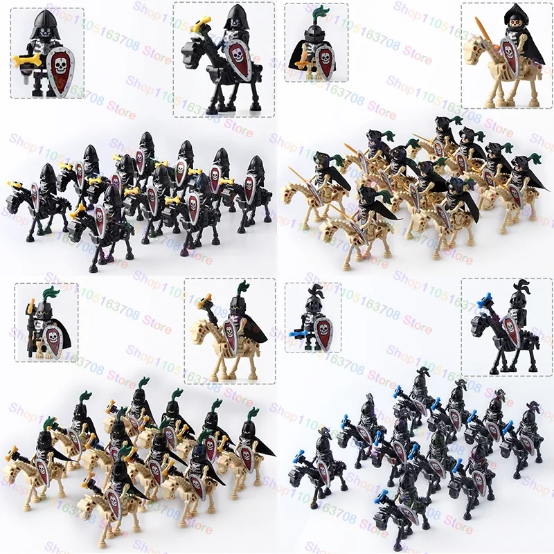 

Moc Средневековый Скелет Рыцарь Замок Строительные Блоки Воин Персонаж Щит Фигурки Коллекция Хэллоуин Игрушки Подарки