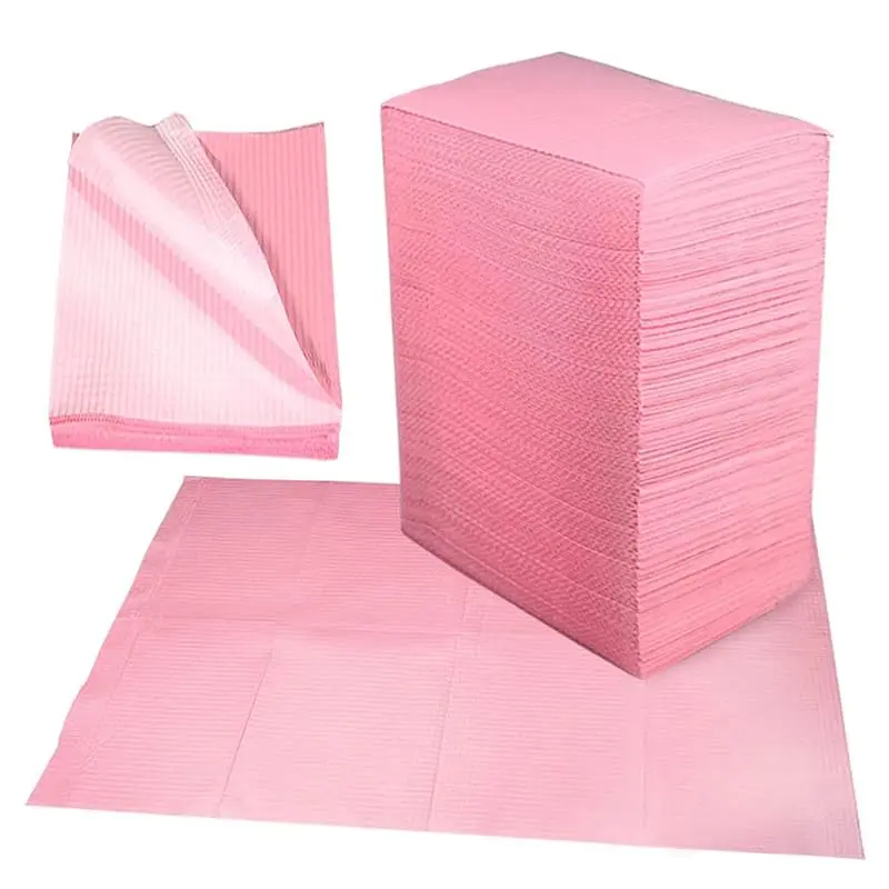 

125PCS Disposable Nail Art Pink Lint Free Table Towels Mats Clean Pads Paper Waterproof Acrylic Nails Manicure Salon Tool