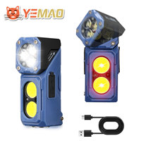 YEMAO T615 Multi-Function Flashlight 500LM 180° Rotatable (Headlamp/Cap Clip/Bike Light), Wave Sensing & USB Charging EDC Torch