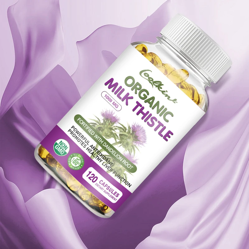 

Organic Milk Thistle 1000mg Capsules - Antioxidant, Improve Liver Function, Helps Liver Cleanse & Repair, Increase Energy Levels