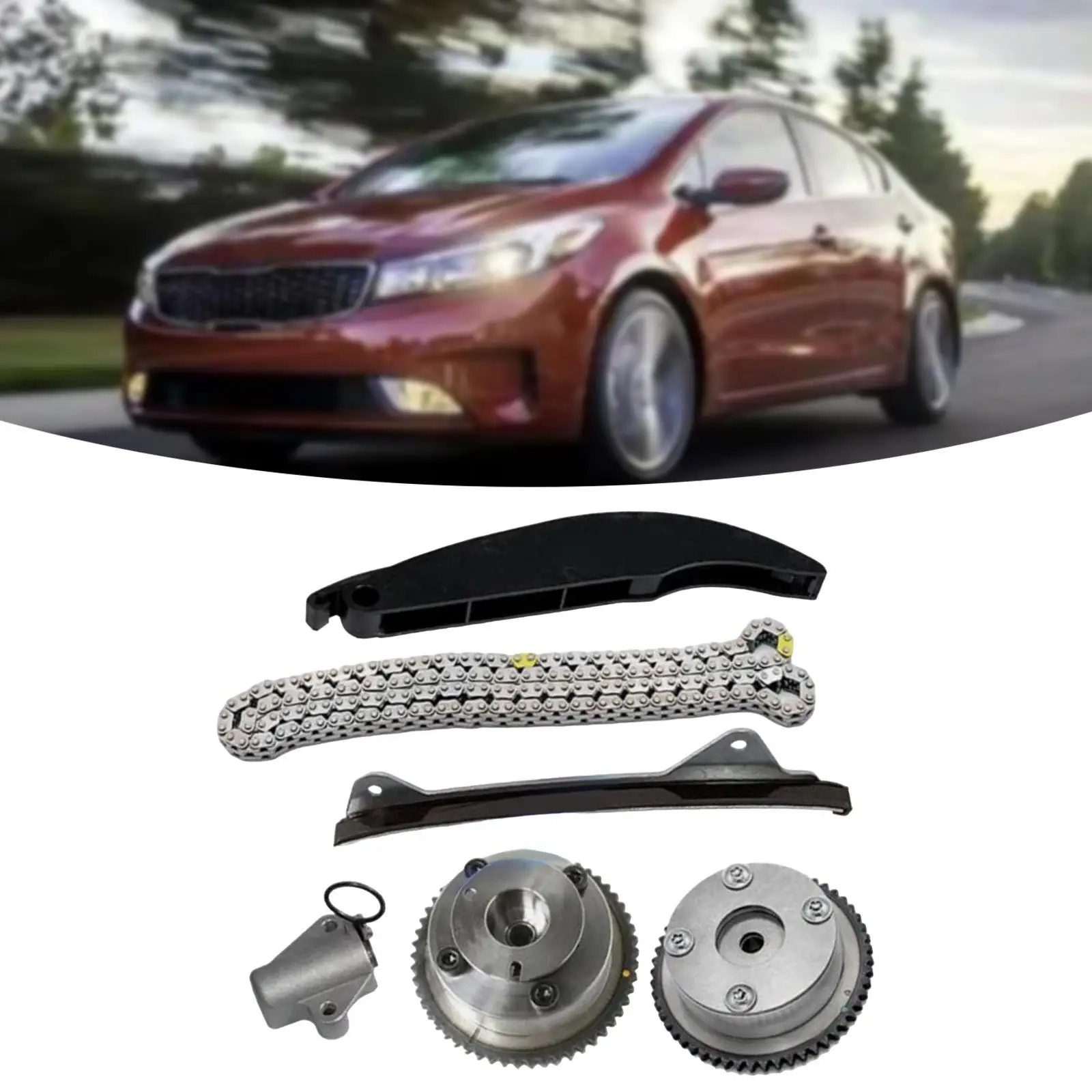 Car Engine Chain Timing Kit VVT for Hyundai Kona 2.0L 2017-2020 with Guide Rail Arm