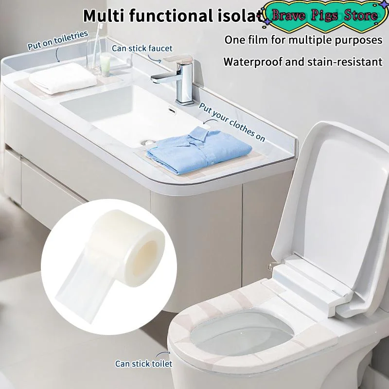 1 Roll Protective Film Plastic Tape Toilet Seat Pads Isolation Film Dirt-proof Isolation Membrane Tattoo Film Barrier Travel