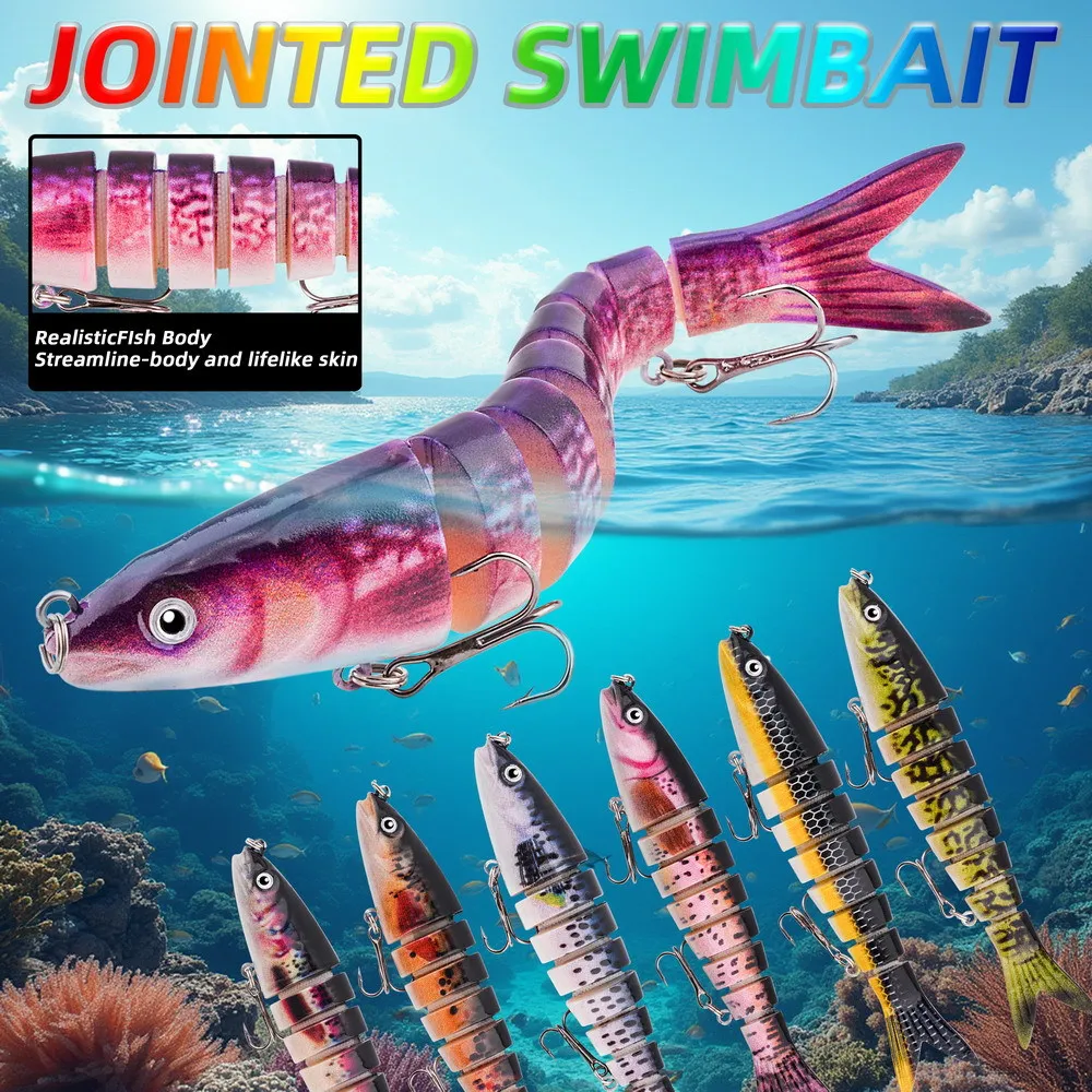 New Hot 8 Section Multi Jointed Swimbait 13.5cm 17g Set Slow Sinking Long Cast Lifelike Freshwater Bass Perch Fishing Tackles