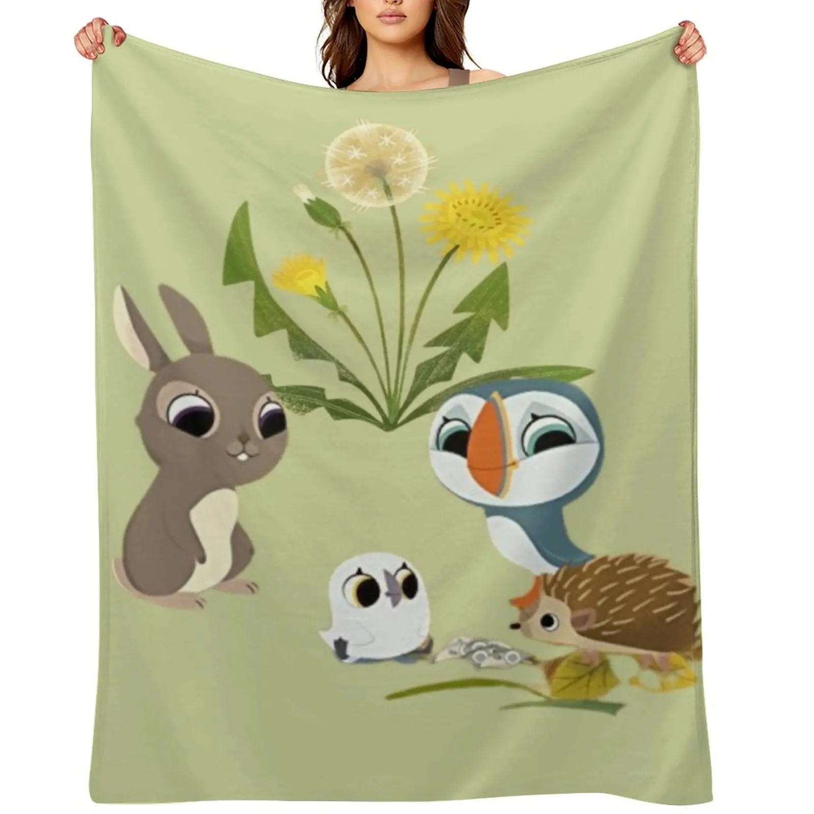 

Lovely puffin Rock together Throw Blanket warm winter Blankets For Sofas Soft Big Luxury Thicken Blankets