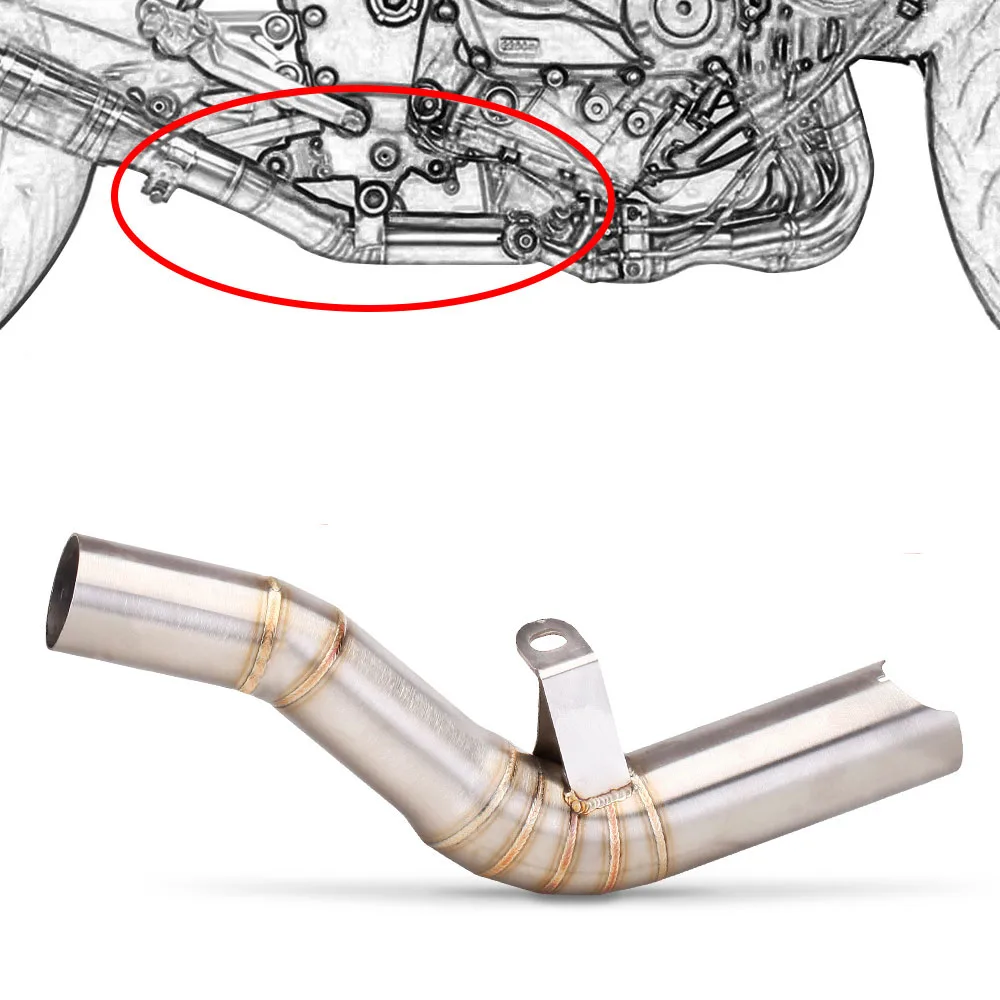 For Suzuki GSX R GSXR 600 750 GSX-R 2008-2025 GSXR600 GSXR750 GSX-R600 GSX-R750 Escape Exhaust System Mid Link Pipe 51MM Slip-On