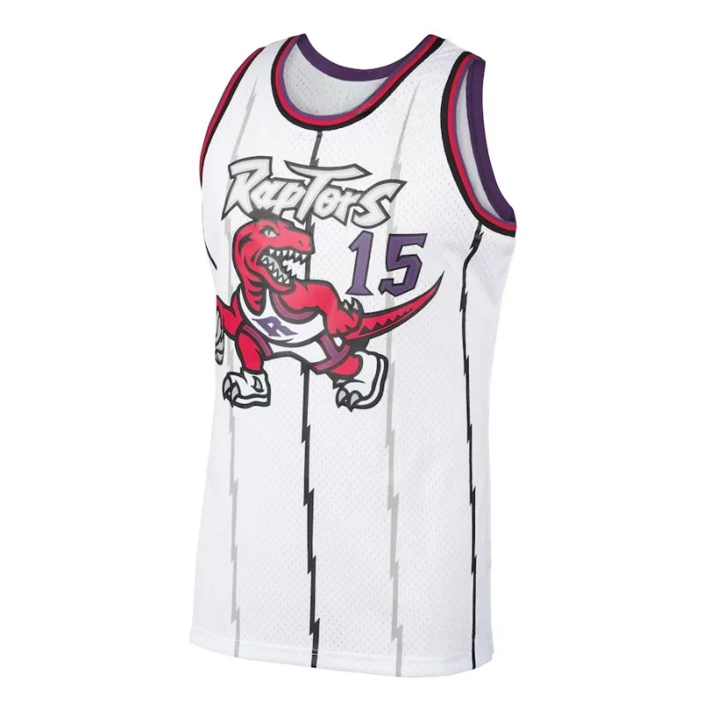 

Майка с ретро-принтом Raptor 2025: фиолетово-белая майка VanVleet, удобная быстросохнущая дышащая майка