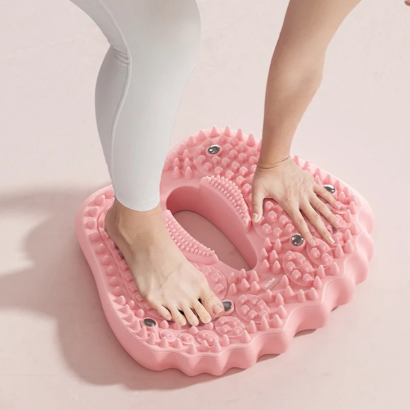 1set Anti-slip Acupressure Foot Massager Pad Inflatable Foot Massager Strong Suction Cups Foldable Portable Drainage Holes