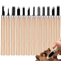 6-12pcs Wooden Carving Knife Manganese Steel Woodworking Carving Knives Stamp Pine Wood Carving Knife Wooden Carving Tools
