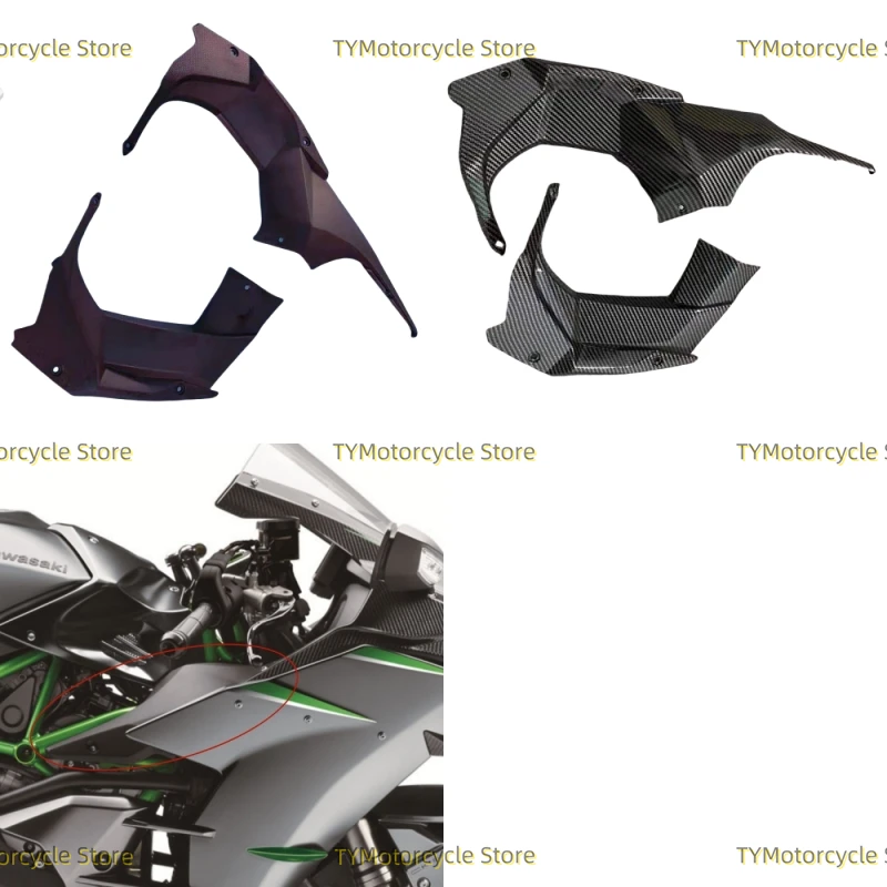 

Motorcycle Head cover Left and Right Head tube cover Fairing Fit for Kawasaki H2 2015 2016 2017 2018 2019 2020 2021 2022 2023